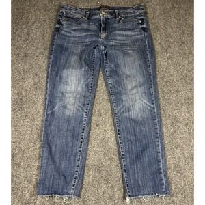 White House Black Market Everyday Soft Mid Rise Girlfriend Jeans Sz 10 Med Wash